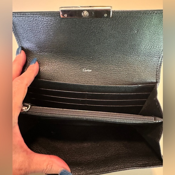 CARTIER LOVE COLLECTION LONG WALLET BLACK LEATHER AUTHENTIC - Picture 10 of 11